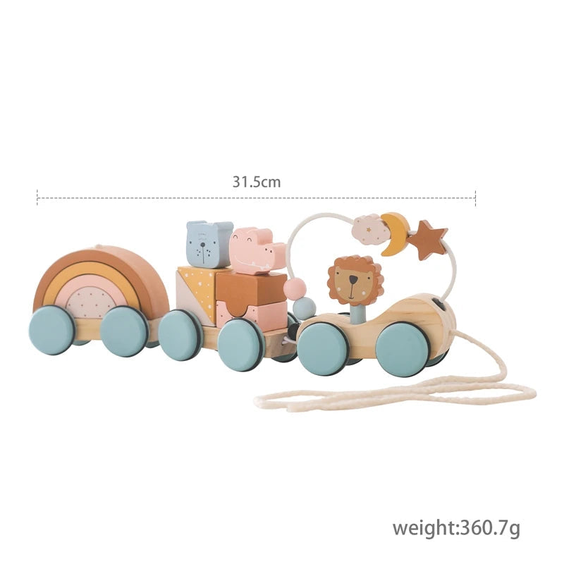 Jouets Montessori pour bébé, Train en bois, jouets éducatifs pour bébé, blocs arc-en-ciel en bois, chariot, jouets d'apprentissage pour bébé, cadeaux d'anniversaire pour enfants -  Mon Jouet Montessori