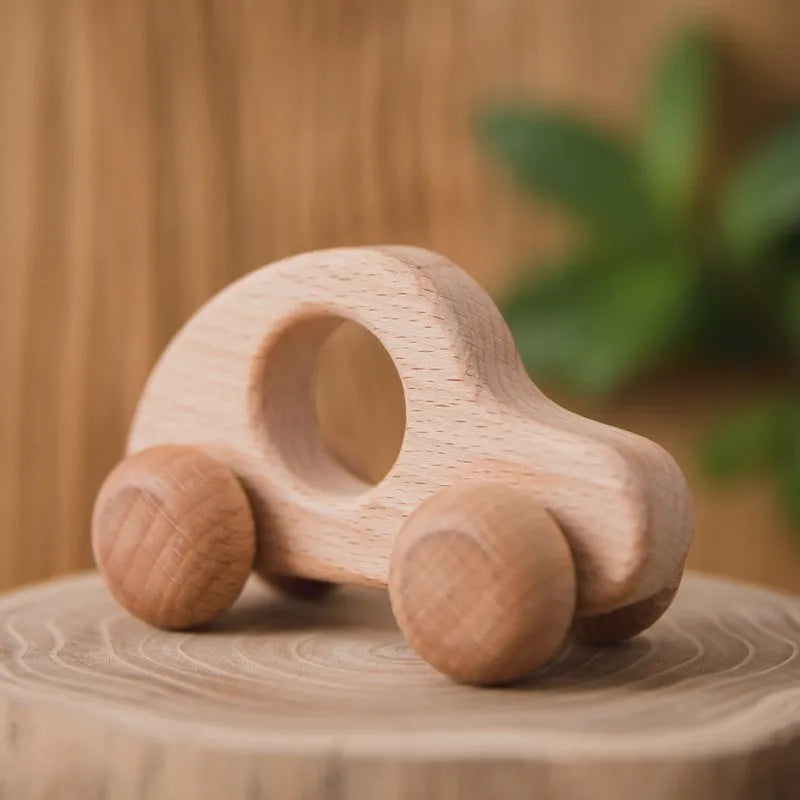 Voiture en bois pour bébé, bloc en bois pour bébés, sans BPA, hêtre biologique, forme animale, jouet pour bébé, jouets Montessori, artisanat fait à la main -  Mon Jouet Montessori