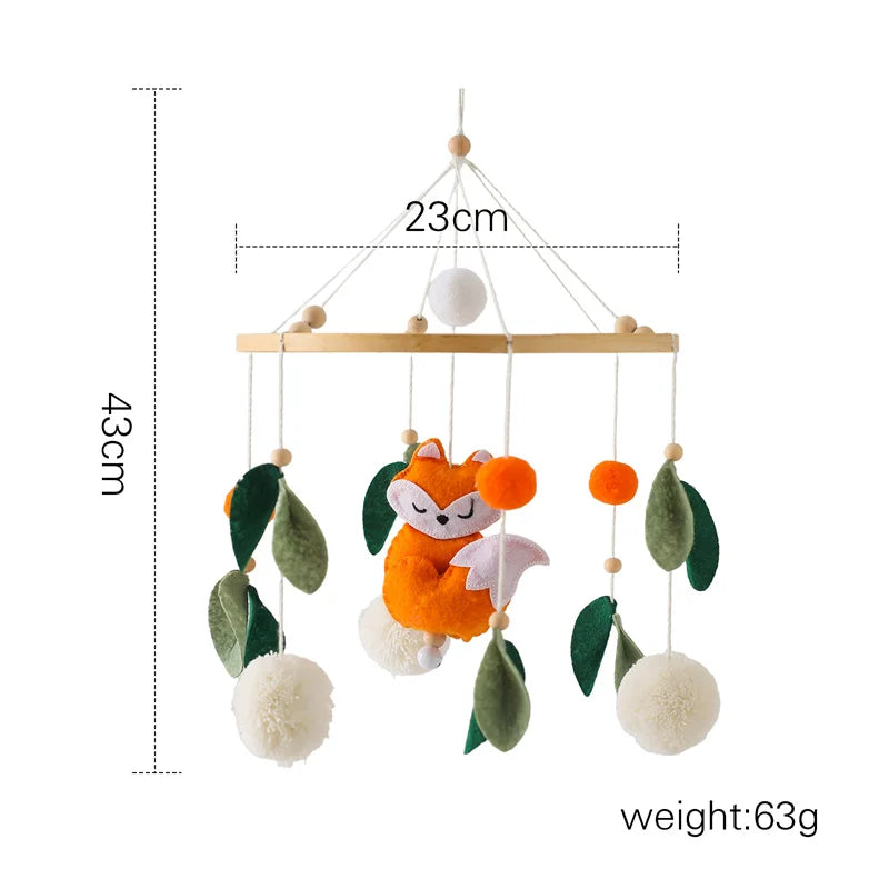 Boîte à musique mobile en bois pour nouveau-né, hochet en feutre pour bébé de 0 à 12 mois, support de cloche de lit au crochet, jouet CPull pour bébé -  Mon Jouet Montessori