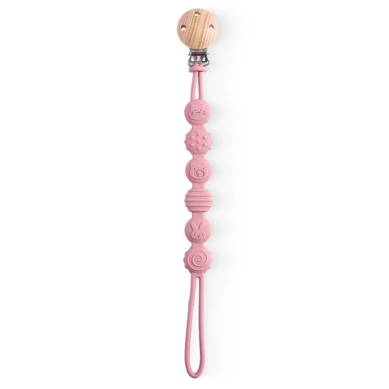 Clips de sucette en bois de hêtre, porte-chaîne factice, chaînes de sucette pour nouveau-né, porte-mamelon pour bébés, jouet de dentition pour bébé à mâcher -  Mon Jouet Montessori