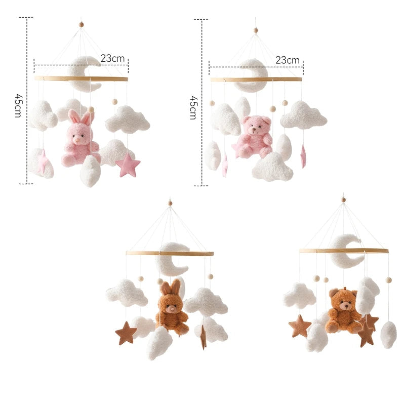 Hochet en bois pour bébé de 0 à 12 mois, Mobile sur le lit, boîte à musique pour nouveau-né, cloche de lit, support de jouets suspendu, jouets pour bébé, berceau et garçon -  Mon Jouet Montessori