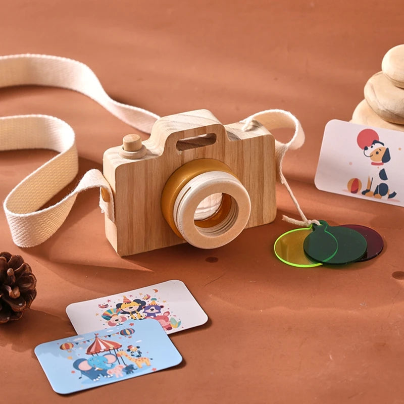 Jouet Puzzle avec caméra en bois avec cartes, jouets Montessori pour enfants, cadeaux de bricolage en bois faits à la main, décoration de chambre de bébé, jouet d'extérieur -  Mon Jouet Montessori