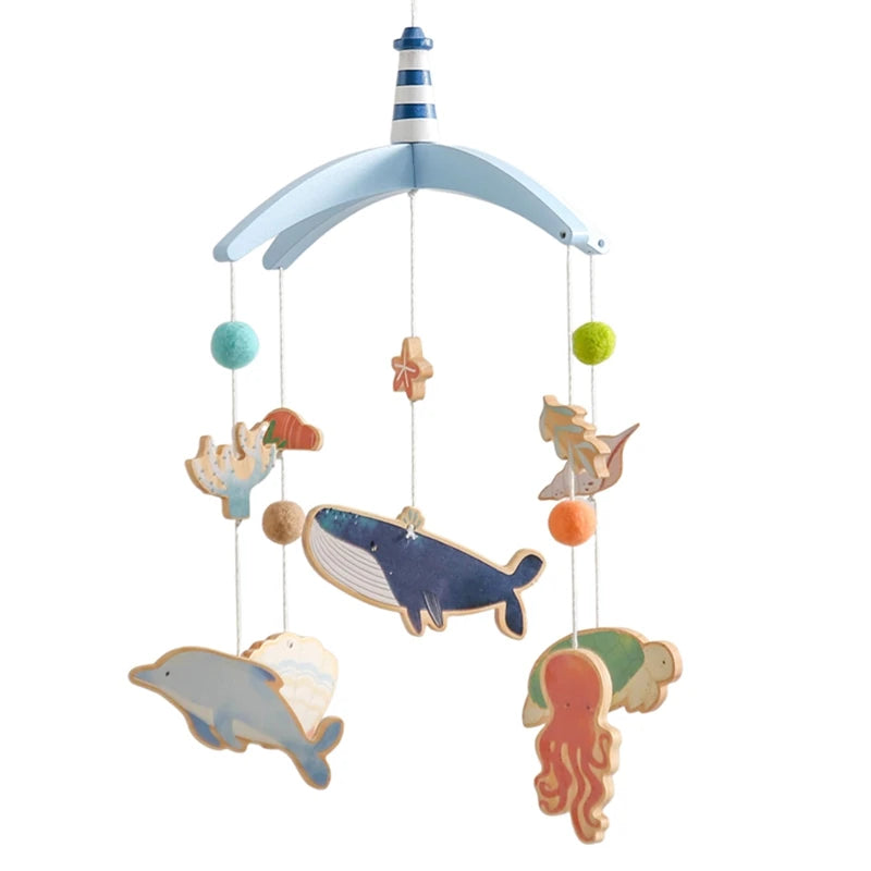 Boîte à musique mobile en bois pour nouveau-né, hochet en feutre pour bébé de 0 à 12 mois, support de cloche de lit au crochet, jouet CPull pour bébé -  Mon Jouet Montessori