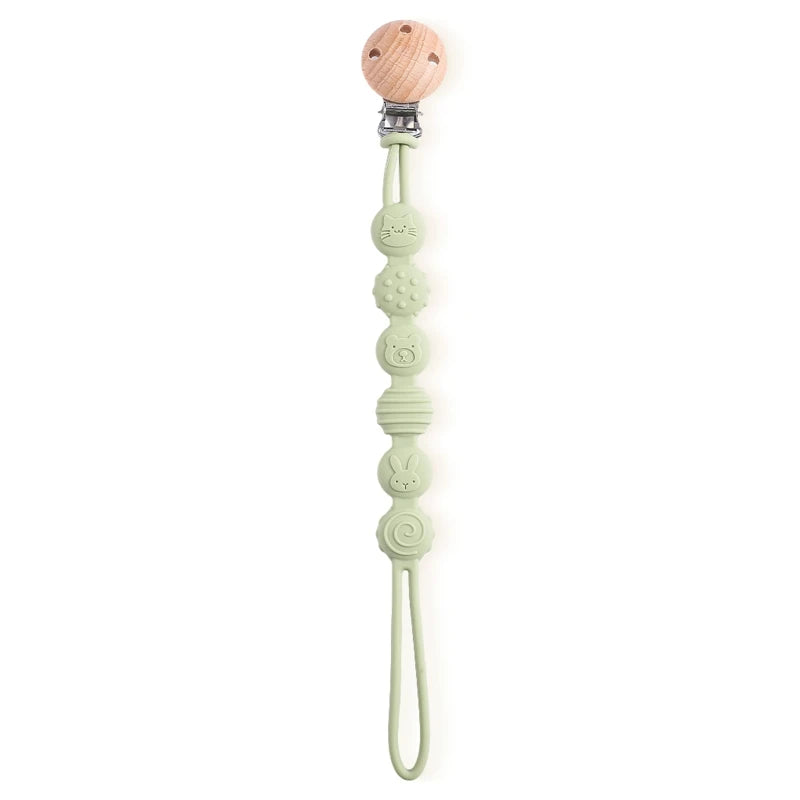 Clips de sucette en bois de hêtre, porte-chaîne factice, chaînes de sucette pour nouveau-né, porte-mamelon pour bébés, jouet de dentition pour bébé à mâcher -  Mon Jouet Montessori