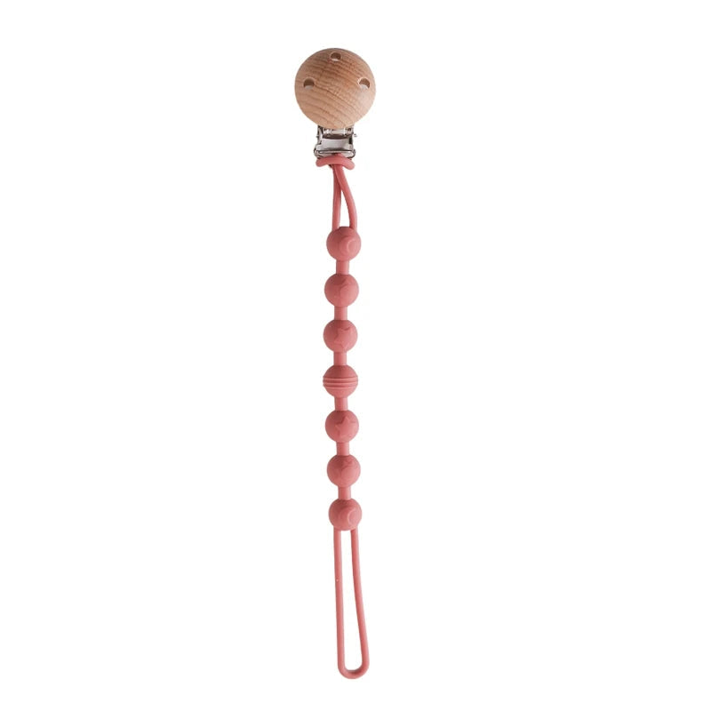Clips de sucette en bois de hêtre, porte-chaîne factice, chaînes de sucette pour nouveau-né, porte-mamelon pour bébés, jouet de dentition pour bébé à mâcher -  Mon Jouet Montessori