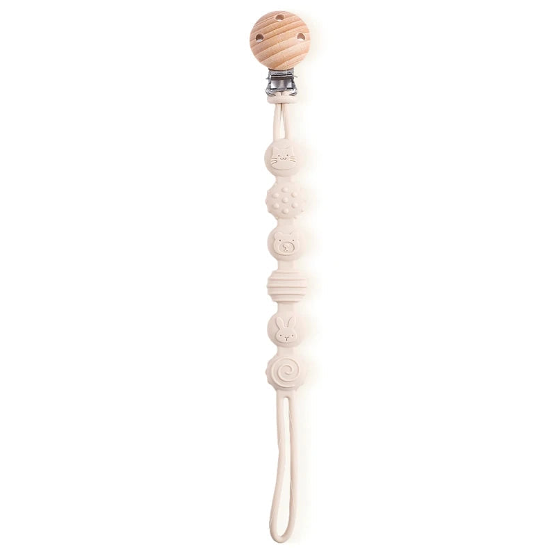 Clips de sucette en bois de hêtre, porte-chaîne factice, chaînes de sucette pour nouveau-né, porte-mamelon pour bébés, jouet de dentition pour bébé à mâcher -  Mon Jouet Montessori