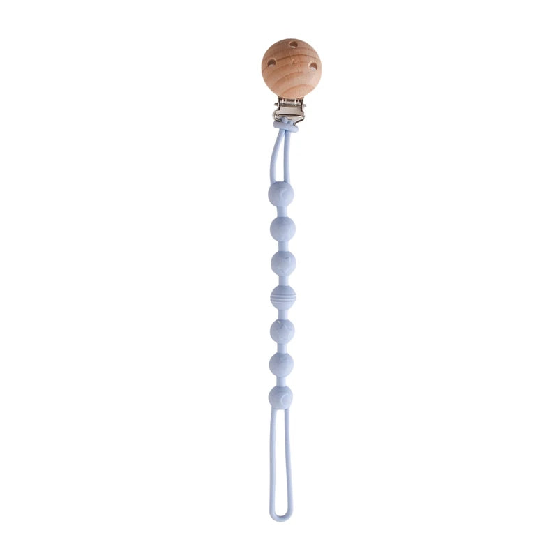 Clips de sucette en bois de hêtre, porte-chaîne factice, chaînes de sucette pour nouveau-né, porte-mamelon pour bébés, jouet de dentition pour bébé à mâcher -  Mon Jouet Montessori