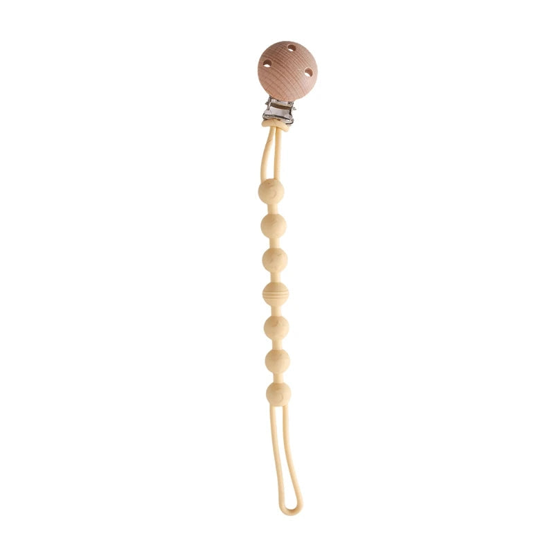 Clips de sucette en bois de hêtre, porte-chaîne factice, chaînes de sucette pour nouveau-né, porte-mamelon pour bébés, jouet de dentition pour bébé à mâcher -  Mon Jouet Montessori