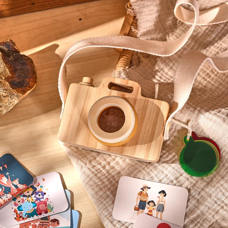 Jouet Puzzle avec caméra en bois avec cartes, jouets Montessori pour enfants, cadeaux de bricolage en bois faits à la main, décoration de chambre de bébé, jouet d'extérieur -  Mon Jouet Montessori