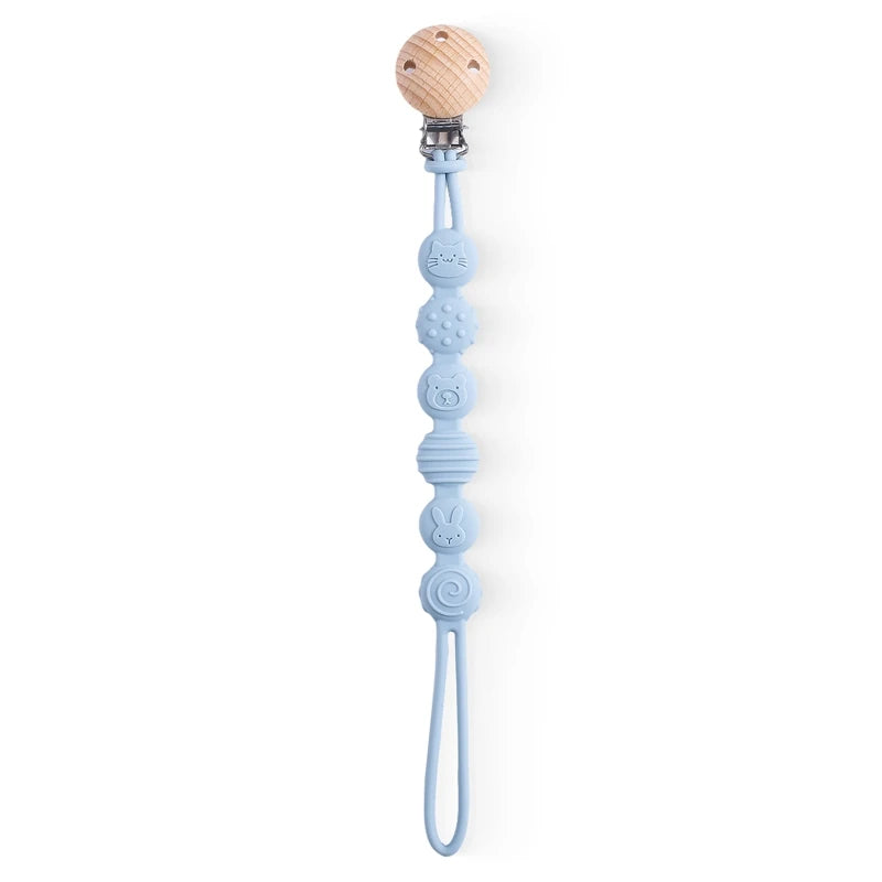 Clips de sucette en bois de hêtre, porte-chaîne factice, chaînes de sucette pour nouveau-né, porte-mamelon pour bébés, jouet de dentition pour bébé à mâcher -  Mon Jouet Montessori