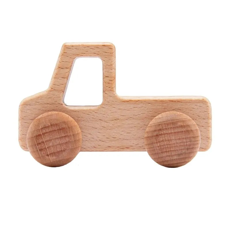 Voiture en bois pour bébé, bloc en bois pour bébés, sans BPA, hêtre biologique, forme animale, jouet pour bébé, jouets Montessori, artisanat fait à la main -  Mon Jouet Montessori