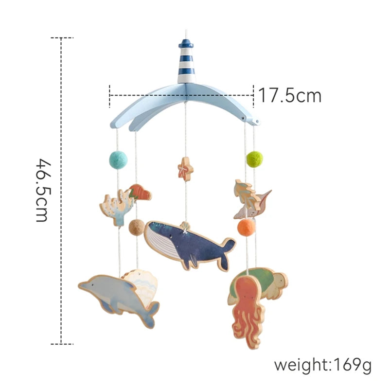 Boîte à musique mobile en bois pour nouveau-né, hochet en feutre pour bébé de 0 à 12 mois, support de cloche de lit au crochet, jouet CPull pour bébé -  Mon Jouet Montessori