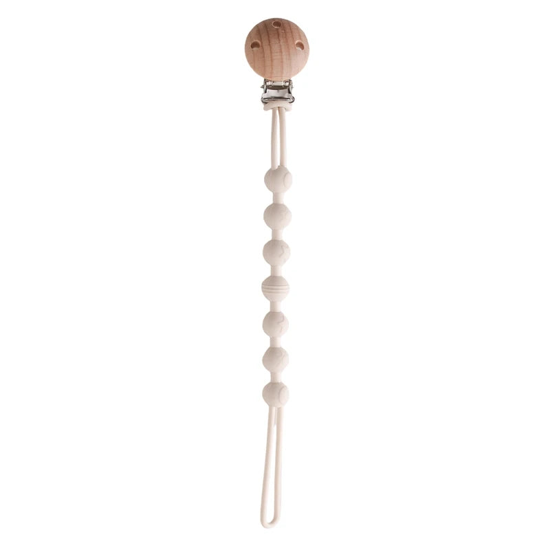Clips de sucette en bois de hêtre, porte-chaîne factice, chaînes de sucette pour nouveau-né, porte-mamelon pour bébés, jouet de dentition pour bébé à mâcher -  Mon Jouet Montessori