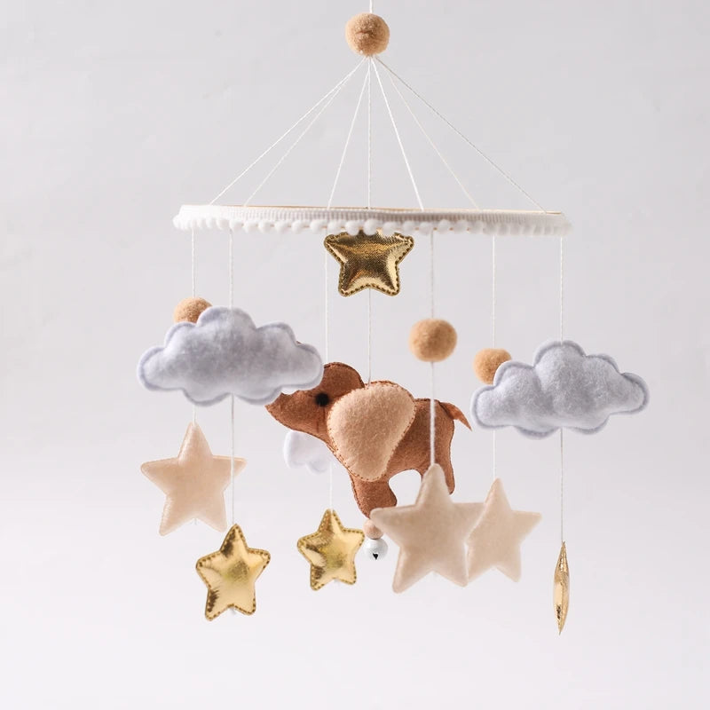 Boîte à musique mobile en bois pour nouveau-né, hochet en feutre pour bébé de 0 à 12 mois, support de cloche de lit au crochet, jouet CPull pour bébé -  Mon Jouet Montessori