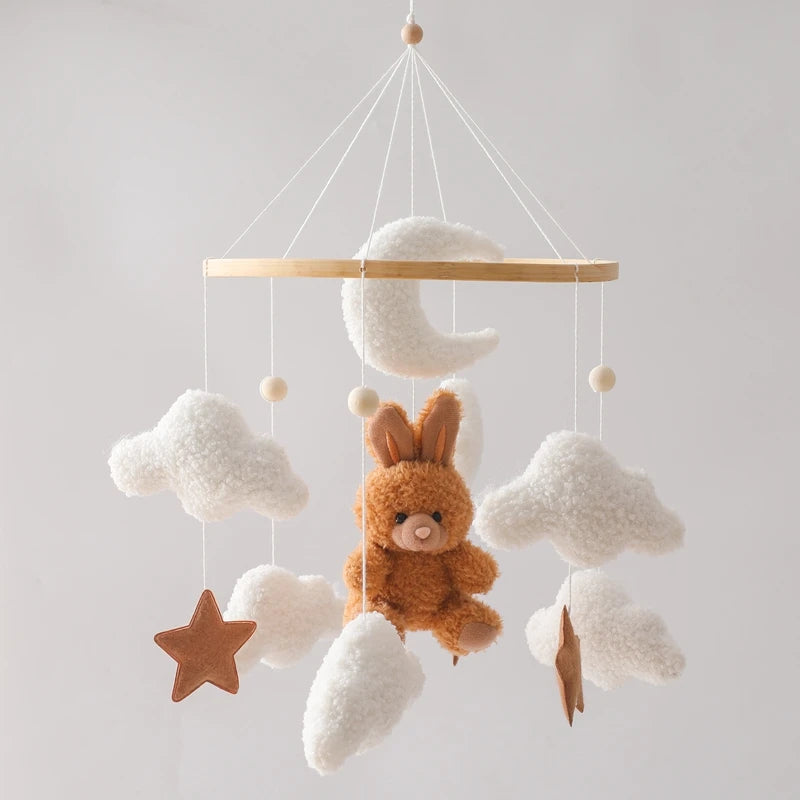 Hochet en bois pour bébé de 0 à 12 mois, Mobile sur le lit, boîte à musique pour nouveau-né, cloche de lit, support de jouets suspendu, jouets pour bébé, berceau et garçon -  Mon Jouet Montessori
