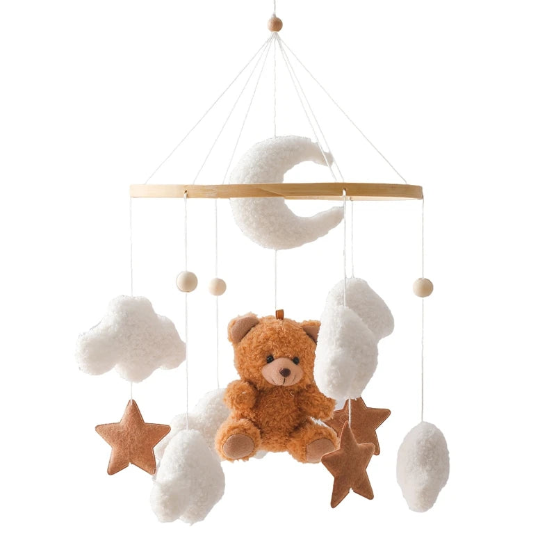 Hochet en bois pour bébé de 0 à 12 mois, Mobile sur le lit, boîte à musique pour nouveau-né, cloche de lit, support de jouets suspendu, jouets pour bébé, berceau et garçon -  Mon Jouet Montessori