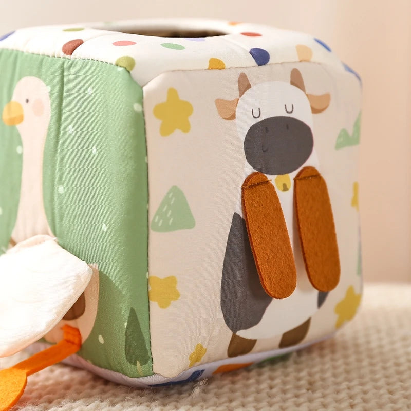 Jouet Montessori pour bébé, boîte à mouchoirs magique en coton, exercice des doigts, jeu de société occupé, jouet éducatif, hochet doux, livre en tissu, cadeau -  Mon Jouet Montessori