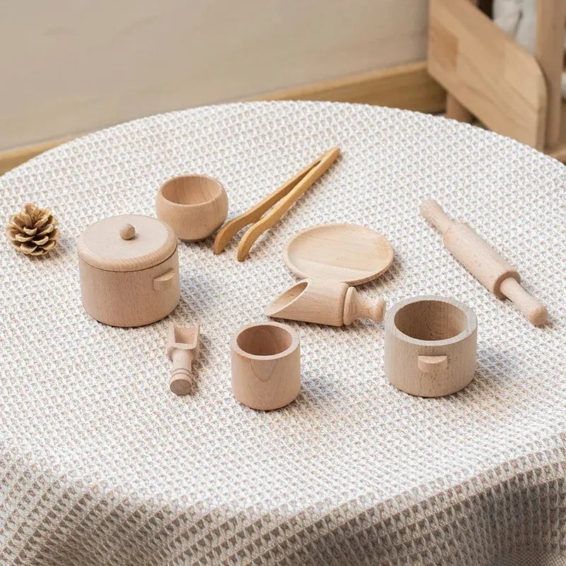Set Montessori Cuisine et Service à Thé en Bois – Jouet Éducatif Sensoriel -  Mon Jouet Montessori