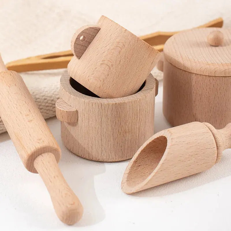 Set Montessori Cuisine et Service à Thé en Bois – Jouet Éducatif Sensoriel -  Mon Jouet Montessori