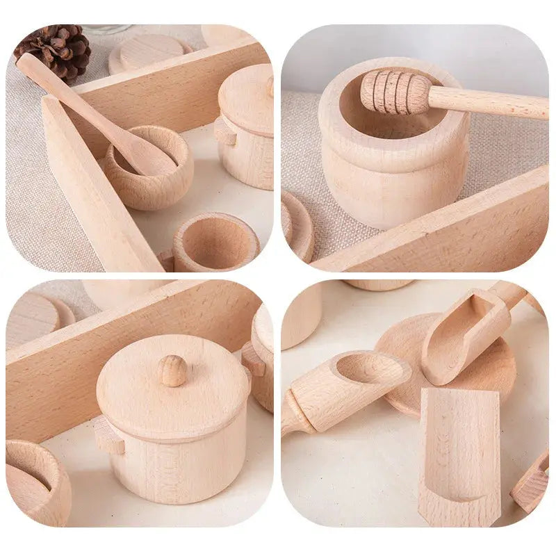 Set Montessori Cuisine et Service à Thé en Bois – Jouet Éducatif Sensoriel -  Mon Jouet Montessori