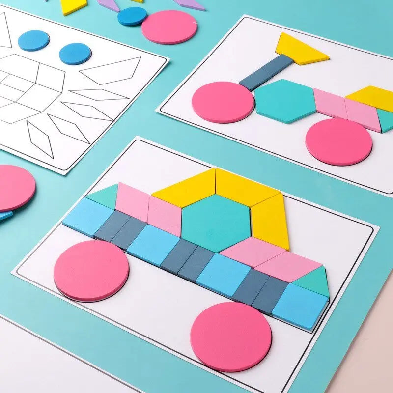 Set Puzzle Tangram 180 Pièces - Mon Jouet Montessori