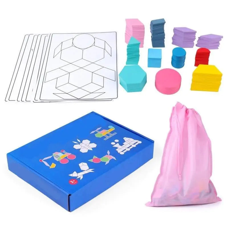 Set Puzzle Tangram 180 Pièces - Mon Jouet Montessori