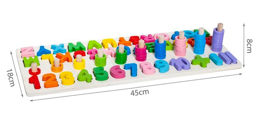 Lettres et chiffres du puzzle alphabet en bois pour enfant